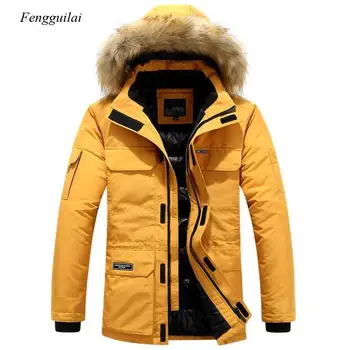 Kış Ceket erkek Kürk Sıcak Kalın Pamuk Kürk kapüşonlu ceket erkek Rahat Moda Sıcak Ceket Xl