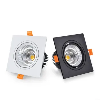 Led spot tavan lambası gömme LED COB Downlight kısılabilir 220V 110V tek çift kare Led Spot ışık