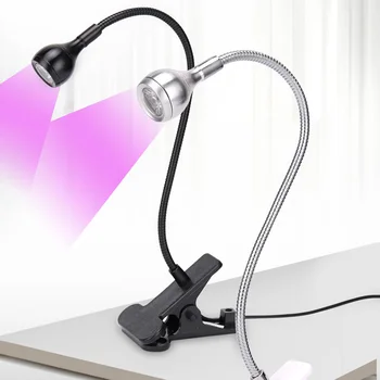 Led ultraviyole ışıkları Clip-On esnek metal boru UV lambası USB Mini UV jel kür ışık masa lambası tırnak kurutucu DIY tırnak sanat