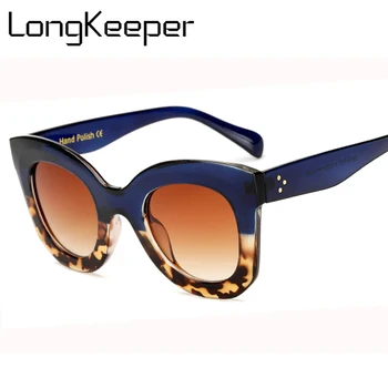 LongKeeper Kedi Gözü Vintage Güneş Kadınlar 2020 Moda Leopar güneş gözlüğü Seksi Bayanlar Gözlük UV400 Gözlük Oval Gözlük