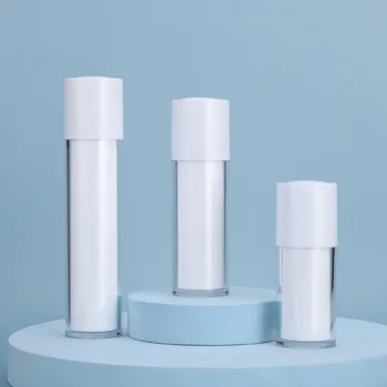 Losyon Boş Havasız pet şişe Plastik Buzlu Çift katmanlı Kalınlaşmış Yuvarlak 15ml 30ml 50ml Havasız Pompa Kozmetik Konteyner