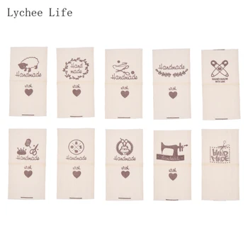 Lychee Ömrü 50 adet/grup El Yapımı Koyun Hayvanlar Bez Giysi Etiketleri El Yapımı etiket Etiketleri Dıy Dikiş El Sanatları