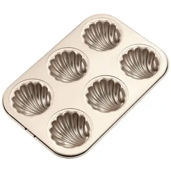 Madeleine Kalıp Kek Tava 6-Cavity Yapışmaz Küresel Tarak Madeline Bakeware Tereyağı Kek Kurabiye Pişirme Teneke Muffin Tepsisi