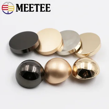 Meetee 10 Adet 10-28mm Metal Düz Mantar Düğmeler Ceket Dekor Toka DIY Takım Elbise Gömlek Giyim Zanaat Dikiş Aksesuarları E2-1 / E3-1