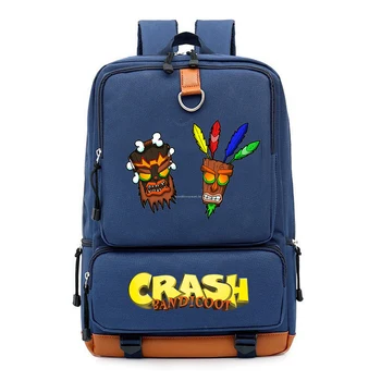 Oyun Crash Bandicoot Sırt Çantaları Erkek Kız Okul Çantaları Sırt Çantası Gençler Çocuk Günlük seyahat sırt çantası Mochila