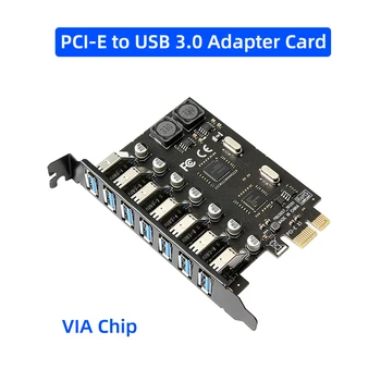 PCIE USB 3.0 Adaptör Kartı 7 Port PCI-E Masaüstü Bilgisayar Genişleme Kartı Süper Hızlı Ücretsiz Harici Güç Kaynağı İLE NEC Çip