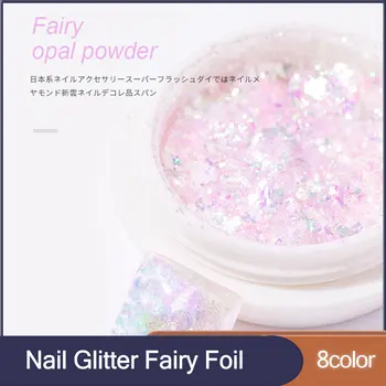 Peri Opal Toz Nail Art Glitter Ultra-ince Kırık Pigment Krom Mor Pembe Holografik Tırnak Pul DIY Manikür Dekorasyon