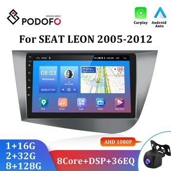 Podofo Araba Radyo Navigasyon GPS Carplay Koltuk Leon 2 MK2 2005-2012 Android 10 Multimedya Video Hiçbir DVD Oynatıcı Stereo DSP