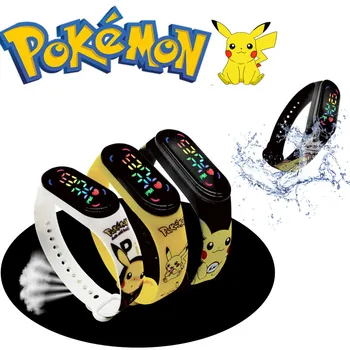Pokemon dijital saat Anime Figürü Pikachu LED elektronik saatler Karikatür Su Geçirmez Bileklik Çocuklar Doğum Günü Hediyeleri Saat Oyuncaklar