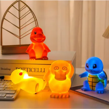 Pokemon Pikachu sevimli Anime yumuşak ışık yatak odası başucu gece lambası odası dekorasyon çocuk oyuncakları doğum günü hediyeleri