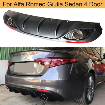 PP Arka Tampon Difüzör Dudak Spoiler Alfa Romeo Giulia Sedan 4 Kapı 2016-2020 Quadrifoglio TI Araba Arka Difüzör Egzoz İpuçları