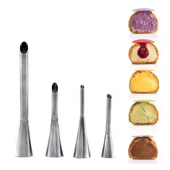 Puf Nozulları Cupcake Enjektör Pasta Şırınga Krem Soket Buzlanma Boru Ucu Çantası Kek Şekerleme Ekipmanları Kiti Dekorasyon Araçları