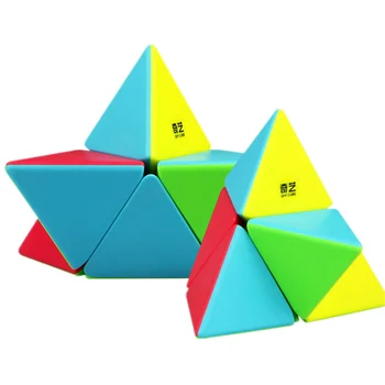 QİYİ 2x2 Piramit Küp Stickerless Sihirli Küpler Profesyonel 2x2x2 Bulmaca Hız Küp Eğitici Oyuncaklar Çocuklar İçin