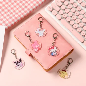 Sanrio Anime Figürü Hello Kitty Kuromi Mymelody Cinnamoroll Kawaii Karikatür çanta anahtarlığı Kolye okul çantası Kolye Anahtarlık