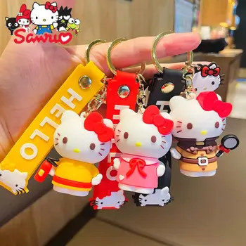 Sanrio Hello Kitty KT Kedi Anahtar Kolye Sevimli Anahtarlık Anahtarlık çizimli çanta Bebek sallanan takı Charm Anime Karikatür Zincir Hediyeler