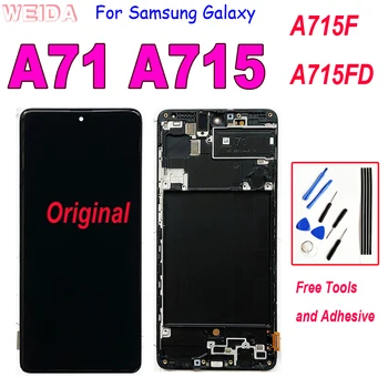 Süper AMOLED LCD Samsung Galaxy A71 A715 A715F A715FD LCD Ekran Dokunmatik Ekran Digitizer Meclisi Samsung A71 A715 LCD