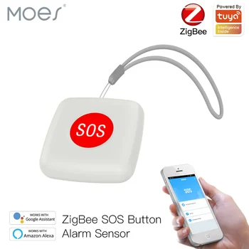 Tuya ZigBee SOS Düğme Sensörü Alarmı Yaşlı Çocuk Alarmı Acil Yardım Anahtarı Tuya Akıllı Yaşam App Uzaktan Kumanda