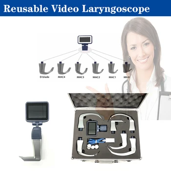 Video Laringoskop Yeniden Kullanılabilir Sterilize Edilebilir Bıçaklar 3.0 renkli TFTLCD Dijital Video Laringoskop 6 paslanmaz çelik bıçaklar İsteğe Bağlı