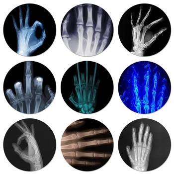 X-ışını El Kemikleri Rozeti Broş Pin giysi aksesuarları Sırt Çantası Dekorasyon hediye 58mm
