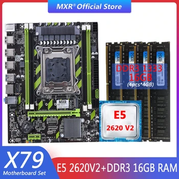X79 Anakart kiti Seti Kombinasyonları LGA 2011 XEON E5 2620 V2 16GB (4*4G) DDR3 1333 REG ECC RAM Bellek NVME USB3. 0 SATA3. 0 Sunucu