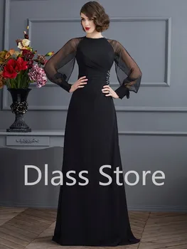 Yeni 2022 Siyah Zarif Şifon Saten Anne Gelin Elbiseler Düğün Misafirler İçin Lüks Mermaid Abiye robe soirée платье
