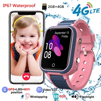Yeni 4G akıllı saat Çocuklar GPS WİFİ LBS takip cihazı Konumu Smartwatch Çocuklar için Kamera Görüntülü Görüşme IP67 Su Geçirmez akıllı saat es