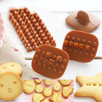 Yeni Kabartma Kalıp Kesici Bisküvi Aracı Basın Kalıp Kalıpları DIY Kek Kurabiye Mini Pişirme Mektubu Alfabe 1 Adet Damga Kalıpları