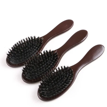YENİ 10 adet Ahşap Saplı Domuzu Kıl Saç Fırçası saç ekleme Pro Saç Araçları Tarak saç aksesuarları G0316