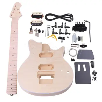 Yibuy MM1 - F DIY Elektrik Bas Gitar Kitleri Ihlamur Akçaağaç Tam Bileşenleri Dahil