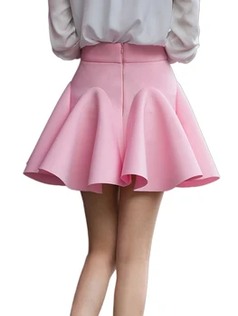 Yüksek Belli Etek Kadın Kore Moda Rahat Seksi Parti Kulübü Flare Pileli Mini Etekler Jupe Skort kadınlar için 6 renkler