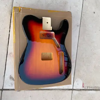Yüksek Kalite Güzel Parlak Sunburst Renk Tele Tarzı ST Elektrik Gitar Gövdesi Bitmiş Kavak Ahşap TL Guitarra Varil Parçası